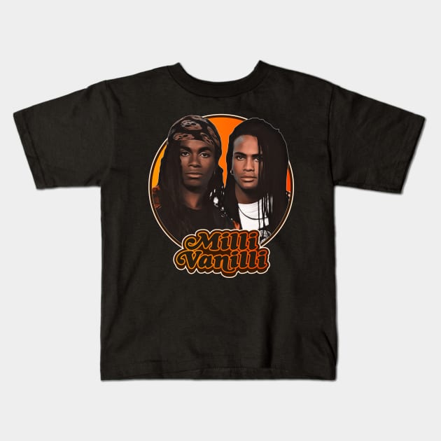 Retro Milli Vanilli Tribute Kids T-Shirt by darklordpug